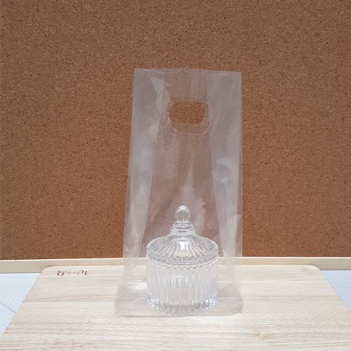 투명PE 비닐쇼핑백(초미니 12+6x26cm /100매)작은소품.공방.비누.머핀용